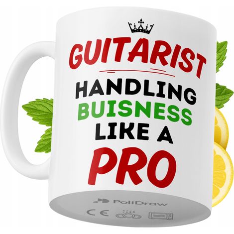 Mug humoristique pour guitariste, avec un texte amusant et un design graphique original. Idéal pour les anniversaires, les fêtes et les occasions spéciales. Mug premium pour la maison, le bureau et le (1/5)