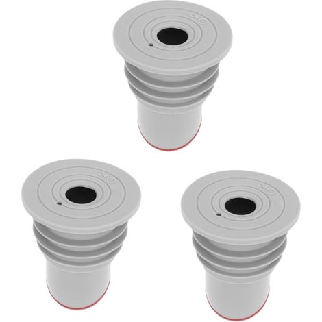 Kindfiber OÜ-Lot de 3 bouchons anti-refoulement en silicone, bouchons de vidange à sec en silicone, cœur de vidange de rechange en silicone (gris). (1/5)