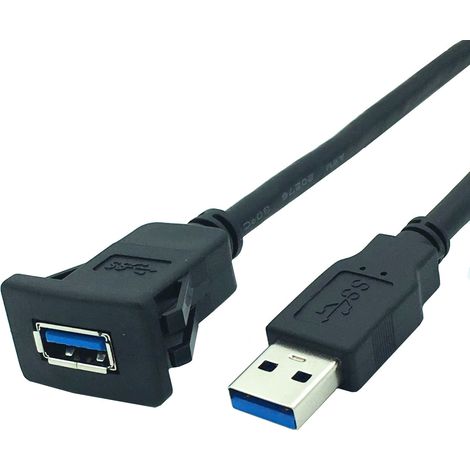 Cable D’Extension USB 3.0 Pour Tableau De Bord - 5 Gbps - Étanche - Compatible OBD-II Et Fakra - 6 mm Plat - 1 Pièce (1/5)