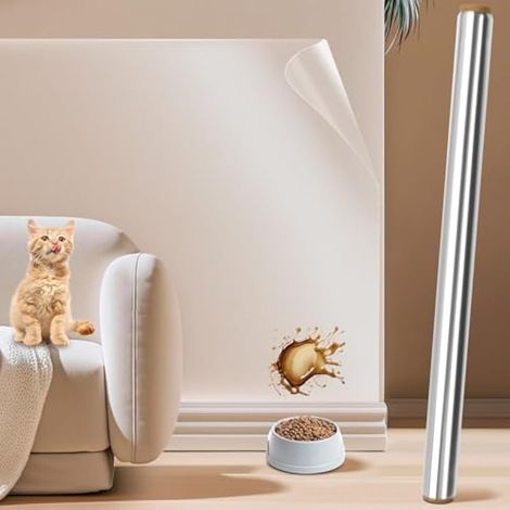 40 cm X 3 m Film de protection mural électrostatique, Film de protection statique Transparent, Film Protection Anti Eclaboussure, pour cuisine, meubles, mur (1/4)