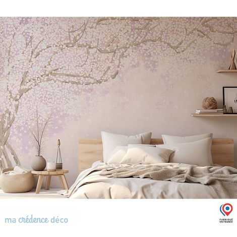 Papier peint : Arbre et fleurs 2 - Intissé - L.200 x H.280 cm - Bisque (1/5)