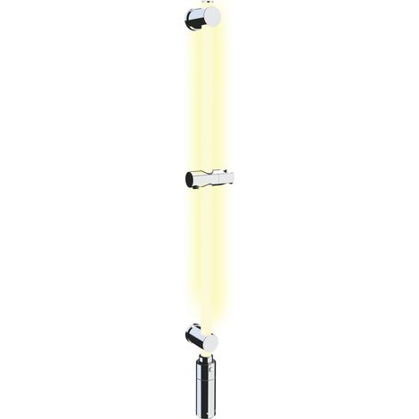 WENKO LED Duschstange 94 cm RGB-Farbwechsel & Warmweiß, beleuchtete Brausestange , Polykarbonat weiß, Kunststoff (ABS) chrom