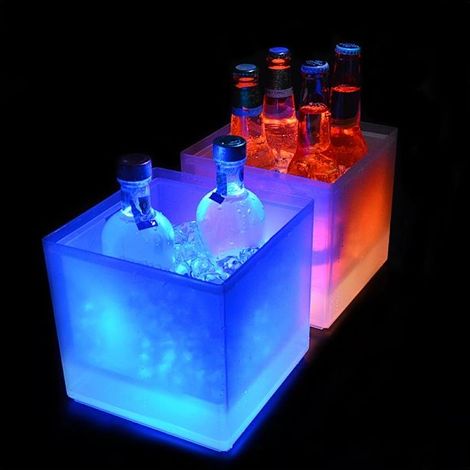 Seau à glace LED, rafraîchisseur à vin, seau à champagne/vin pour fête ou bar à domicile-AquaForge