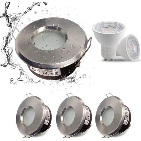 4x Blanc Encastré led IP65 Spot étanche 5W Encastrable Spot LED Blanc Chaud 3000K, Éclairage Plafond Encastré pour salle de bains, cuisine, salon, couloir(incl. Douille GU10)