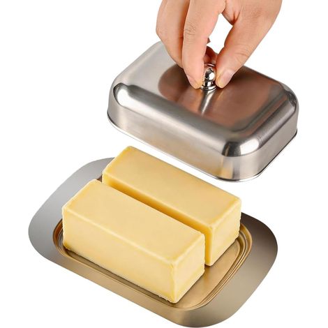 Beurrier Avec Couvercle Contenant De Cuisine Alimentaire Avec Poignée Plateau À Beurre Avec Couvercle Pour Plan de Travail Réfrigérateur Salle à Manger Dessert Pâtisserie Petit-Déjeuner Fêtes Dî