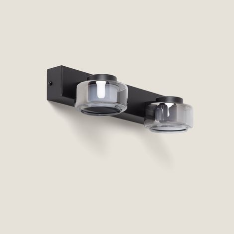 Lampada LED da Parete Bagno 8W Metallo e Vetro Zisna Nero