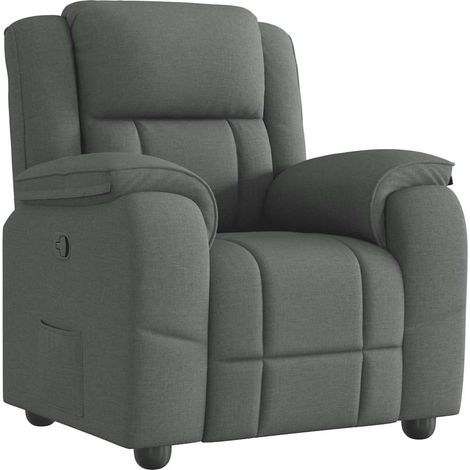 vidaXL Sillón reclinable de tela gris oscuro (1/5)
