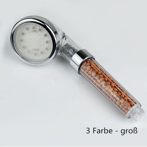Pommeau de Douche à LED Filtration Tête de Douche Lumineux Douchette avec 3 Couleurs Changeantes avec Température (1/5)