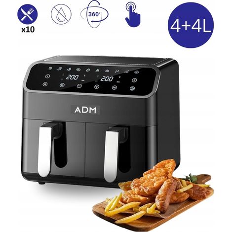 Freidora de aire ADM 8L 2000W, 2 cámaras, sin grasa (1/5)