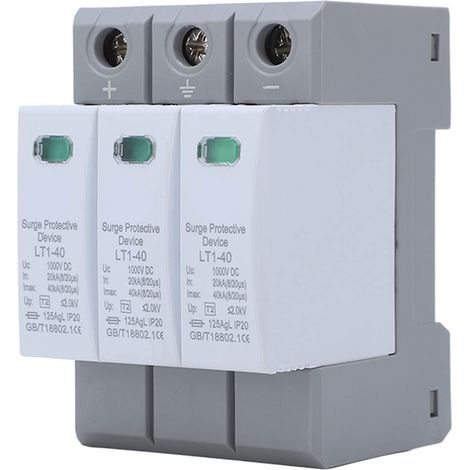 Dispositif de Protection contre les Surtensions 3P 20‑40KA Dispositif de Protection contre les Surtensions CC 1000V Dispositif de Protection contre les Surtensions Coque Ignifuge. (1/5)