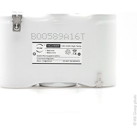 NX - Batterie eclairage secours 3xD ST1 3.6V 4Ah FASTON 6.3mm(+) 2.8mm (-) (1/4)