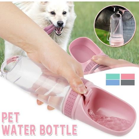 Fontaine à Boire Portable avec filtre Tasse Animal soins de chien en plein air bouteille d\'eau Voyage ROSE-Ywey (1/4)