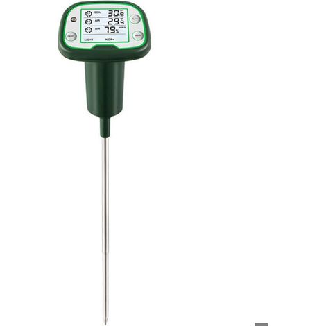 Testeur de sol numérique, thermomètre et hygromètre avec écran LCD rétroéclairé, pour la plantation de fleurs, vert (1/4)