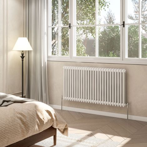 AVER-GROWTH 2 Column Traditional Cast Iron Style Radiator White 600x1190mm