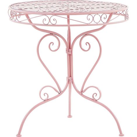 Outdoor Bistrotisch ALBINIA 70 cm 70 cm Metall Rosa (1/5)