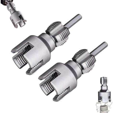 XEPHO Outil de Filetage Interne et Externe 2 en 1, Kit D'outils de Filetage de Tuyau, Coupe-Filetage Interne Externe, Taraud Fileté de Tuyau, Taraud Intégré 1/2" 3/4", pour Tuyaux en PVC PPR