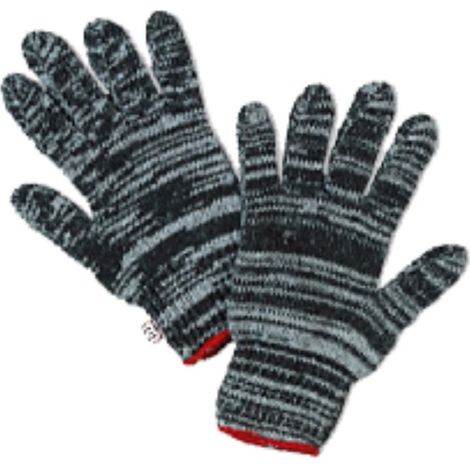 Guanto in cotone grigio e bianco con polsino elastico 688PG