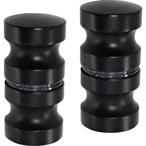 poignée de porte en verre, 2,4 pouces en alliage d'aluminium single hole pull, solide cylindrique cabine de douche coulissante porte en verre pull (2, black2) (1/5)