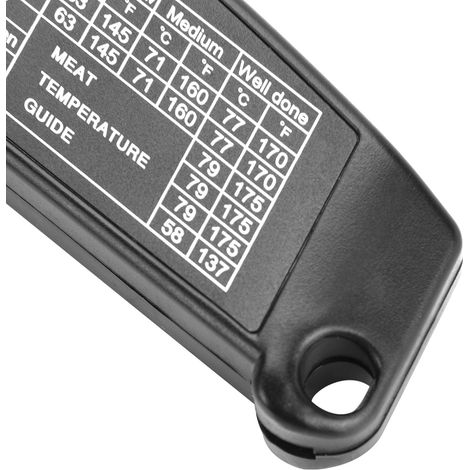 Thermomètre alimentaire numérique LCD avec sonde pliable, testeur de température pour la cuisine, le barbecue et les grillades, noir (1/5)