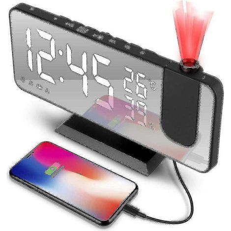 Réveil à projection, réveil numérique avec radio-réveil à projection (1/5)