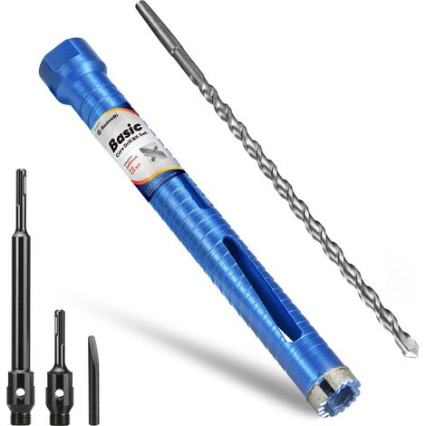 Jeu de carotte longue avec adaptateur SDS Plus 240mm, 110mm et foret pilote central, carotte diamantée pour brique, bloc, maçonnerie, pierre, filetage 1/2 BSP (1/5)