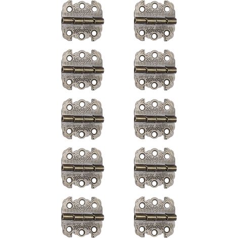 Lot de 50 charnières boîte mini rétro en fer épais, résistantes à la corrosion et durables, décoratives vert bronze (1/5)