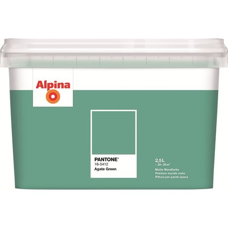 Alpina Wandfarbe Pantone matt agate green 2,5 L Wandfarbe (1/2)