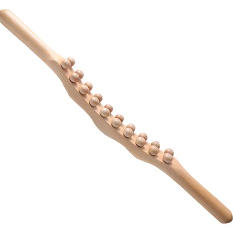 Appareil de massage pour le dos - Dos / Nuque / Épaules / Abdomen / Taille - Bois - Bois XL - 20 billes de massage - 1 pièce - Bois brun - Gua Sha-AquaForge (1/5)
