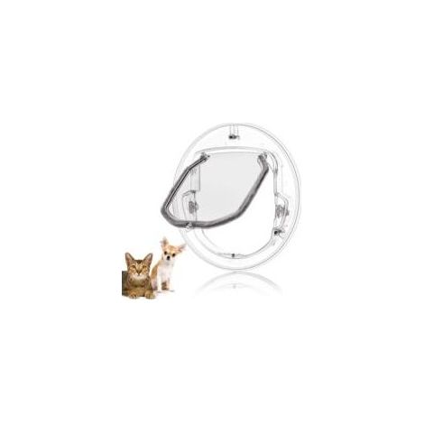 Chatière Pour Animaux De Compagnie Petite Porte Pour Chiens Et Chats Avec 4 Possibilités De Verrouillage Rond, Blanc Et Transparent Aléatoire à Envoyer,S (1/5)