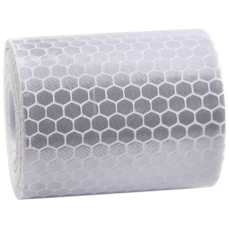 Largeur de 5cm X Longueur de 3m, Automobile Moto réflecteurs de Camion de Tracteur de remorque, Avertissement de sécurité Avertissement (Blanc)