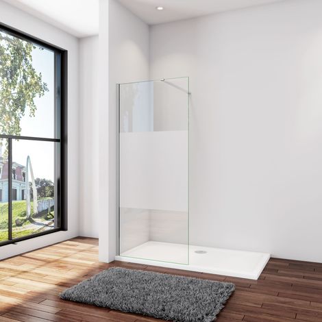 AICA 120x200cm 8mm Satiniert walk in+90cm für 6-8mm Nano Glas Stabilisator W12 (1/5)