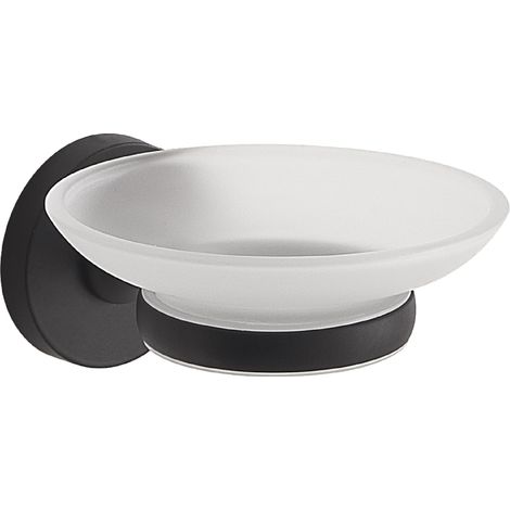 Porte savon percé (acier inoxydable (noir)) Distributeur de savon mural, support de rangement pour salle de bain (1/5)
