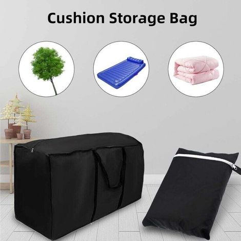 210D Oxford Tissu Grand Jardin Sac de Rangement Coussin Imperméable Meubles de Patio Sac de Rangement Léger Zippé Carry Case (173 76 51cm) (1/4)