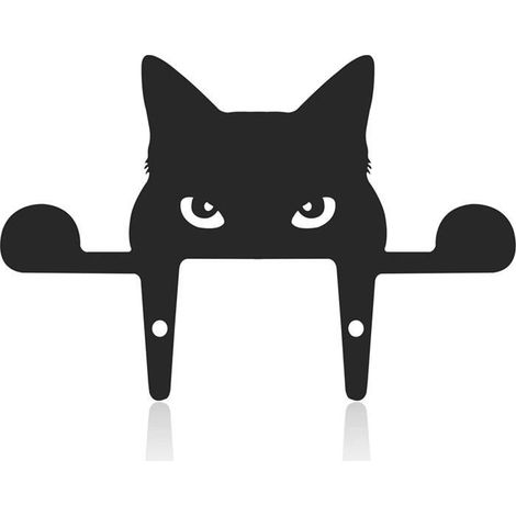 Gartendekoration - Schwarze Katze - realistische Silhouette - 26,5 x 18 cm - Außenbereich - Zeitgenössischer Stil