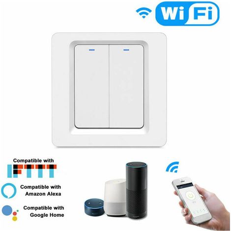Weiteres Zubehör für die Hausautomation: Smart Home WiFi-Lichtschalter, Smart Life/Tuya APP-Taster, Wandschalter mit Fernbedienung, kompatibel mit Alexa und Google Home für Sprachsteuerung. (1/5)