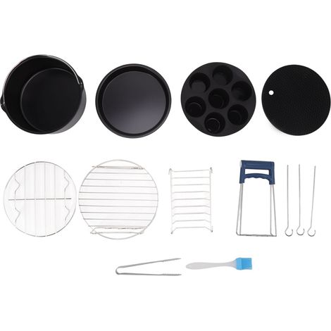 Ensemble de poêles pour friteuse à air chaud en acier inoxydable résistant à la chaleur et facile à nettoyer, accessoires pour friteuse à air chaud pour la maison et les restaurants, 20 cm