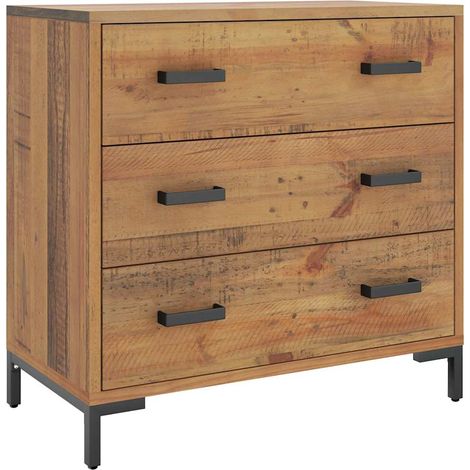 vidaXL Cómoda de madera maciza de pino 75x35x70 cm (1/2)