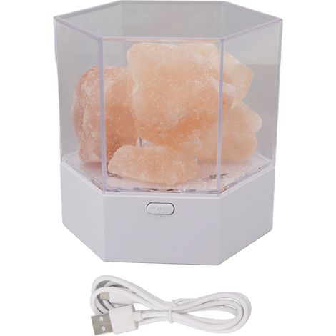 Lampe de sel de l'Himalaya LED RGB à intensité variable USB décorative pour l'aromathérapie aux huiles essentielles et aux cristaux de sel naturels, veilleuse pour chambre ou salon (1/5)