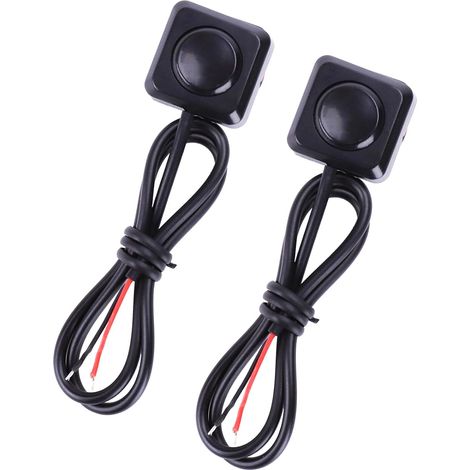 2 pièces Interrupteur momentané pour applications 12/24 V, déclencheur à pression compact précâblé, montage en surface sans perçage, pour commandes, appareils, projets DIY (1/5)
