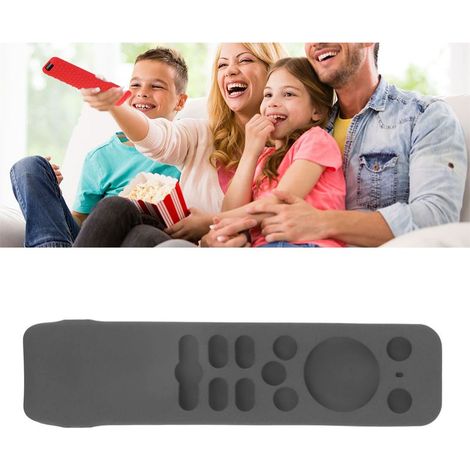 Housse Silicone Protection Contrôle Remote SmartTV Realme, Antichute Couverture Support, Noir Gris (1/5)