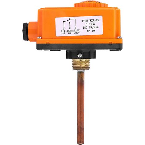 Régulateur de température 0-90 °C, filetage mâle G 1/2, thermostat, interrupteur, accessoires pour conduite d'eau chaude (1/4)