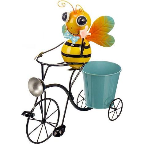 Portavaso decorativo bicicleta con abeja 13x31,5x35 (1/2)