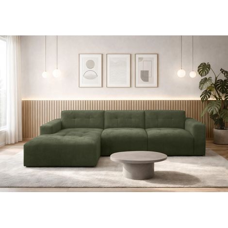 AX LIVING Couch in L Form Corlu Eckcouch Grün für Wohnzimmer 310 cm L