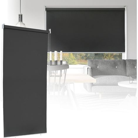 Wolketon Senkrechtmarkise 140 x 240cm Balkonmarkise Sonnenschutz. UV-bestaendige Vertikalmarkise. Windschut und Sichtschutz. aus Metall und Polyester.Anthrazit