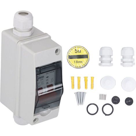 Disjoncteur miniature 2P IP65 interrupteur de déconnexion étanche pour système solaire PV DC 1000V 20A
