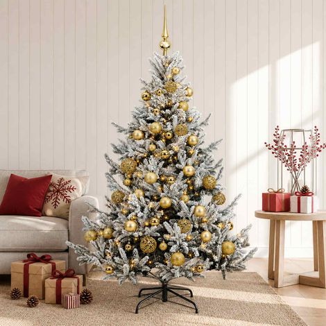 vidaXL Artificial Christmas Tree with Bauble 150 cm 150 LEDs (1/5)