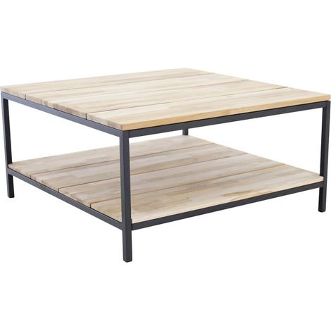 Table Basse en Teck "Cirebon" 80cm Naturel (1/5)