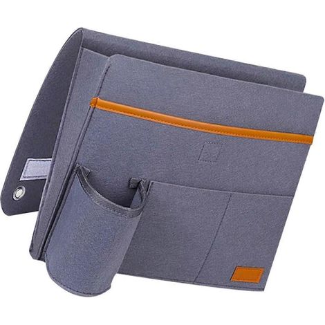 Sac de rangement en feutre pour accoudoir de canapé, avec une conception à poches suspendues à plusieurs compartiments, compatible avec les fauteuils inclinables, les canapés et les chaises de chevet, (1/5)