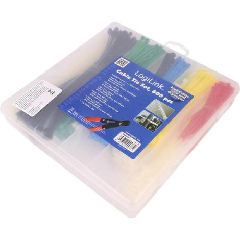 Jeu de serre-cables Noir.Rouge.Naturel.Bleu.Vert.Jaune
