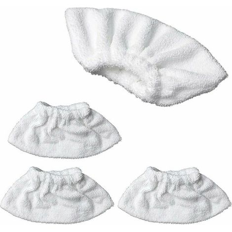 SHINING HOUSE Paquete de accesorios de limpieza a vapor de microfibra para boquilla de mano, juego de paños de esponja, funda de algodón de rizo, compatible con la mayoría de limpiadores a vapor (blan (1/4)